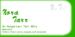 nora tarr business card